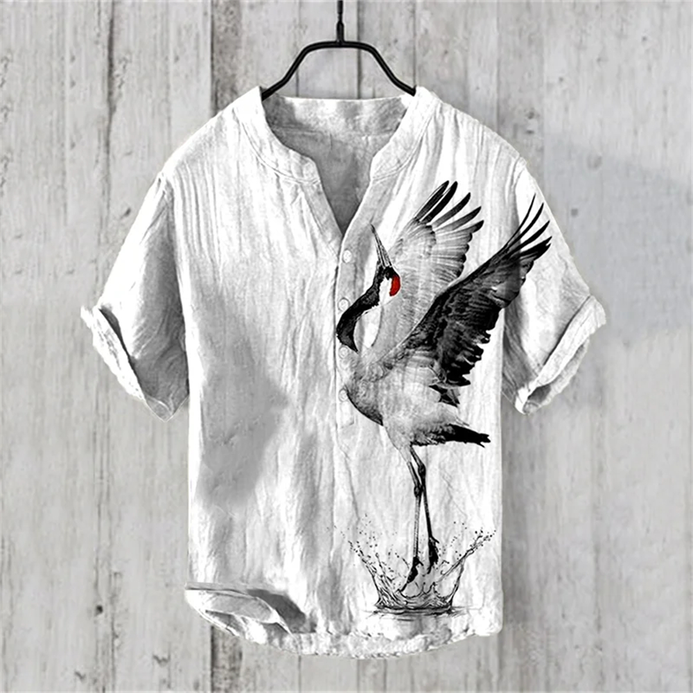 Summer Clothing Men Linen - Men's short-sleeved POLO shirt imitation linen