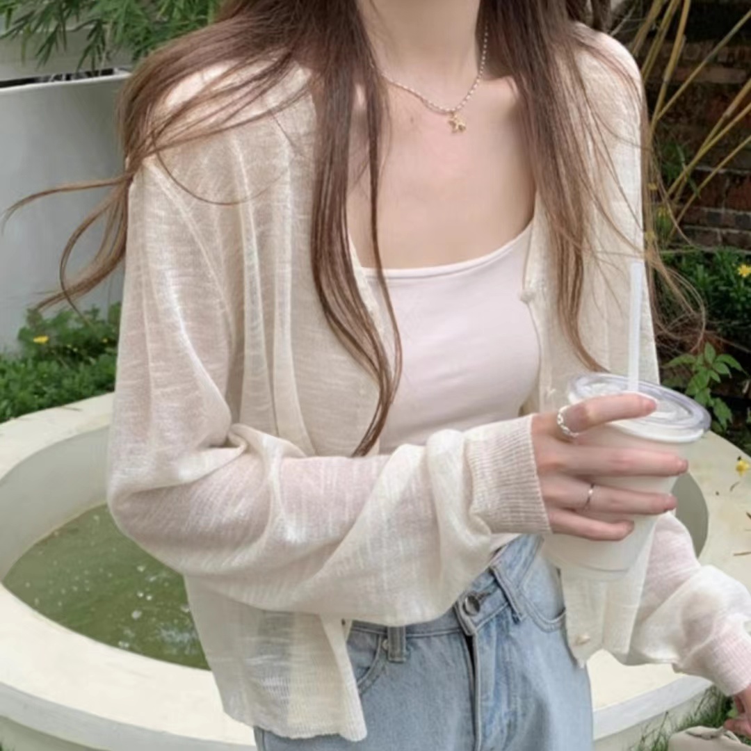 Summer Light Clothing - Button Down Knitted Cardigan for Women