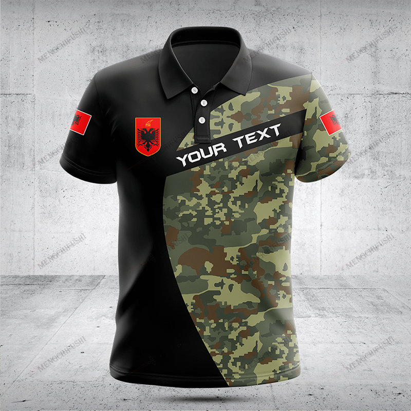 Summer Clothing Name - Custom Name Albania Flag Graphic Camouflage