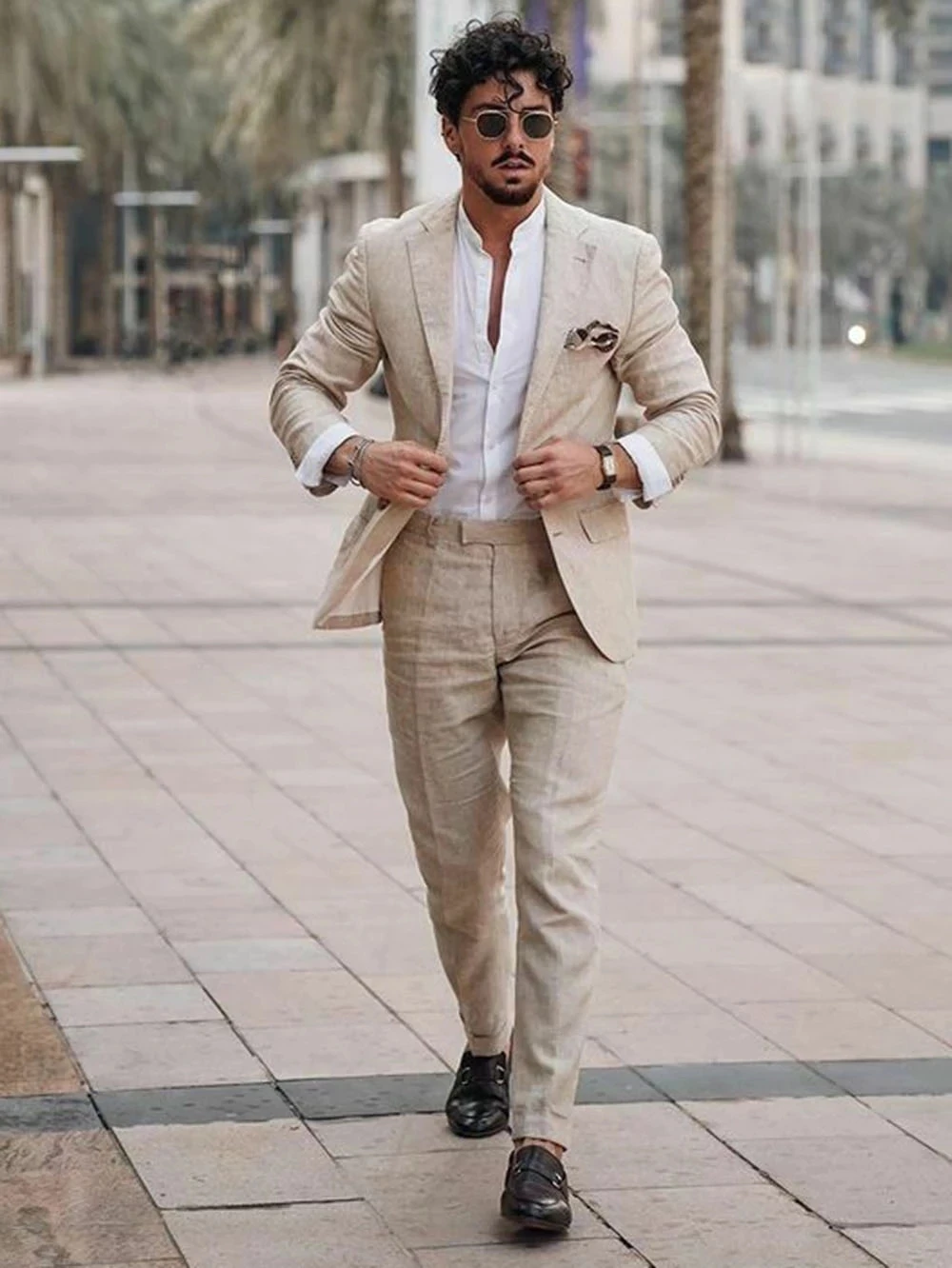 Summer Beach Business Linen Me - Summer Clothing Men Linen avaliação e preço