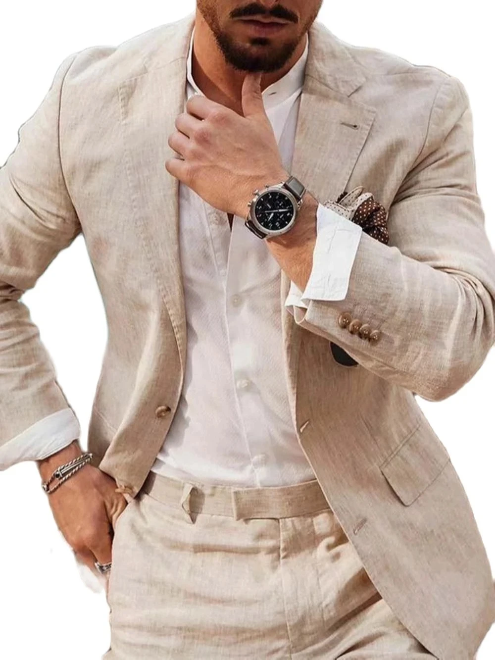 Summer Beach Business Linen Me - Summer Clothing Men Linen avaliação e preço