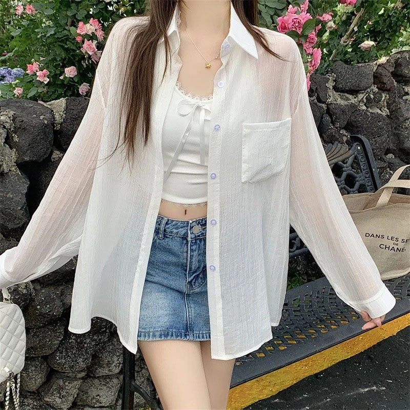Summer Thin Sun-proof Shirts f - Summer Light Clothing avaliação e preço