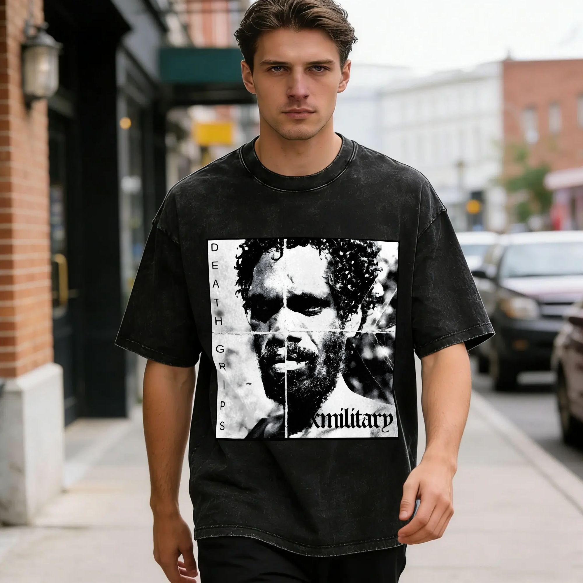 Men T-Shirt Death Grips Washed - Summer Clothing Ideas avaliação e preço