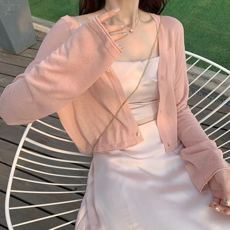 Knit Cardigan Coat Sun Protect - Summer Light Clothing avaliação e preço