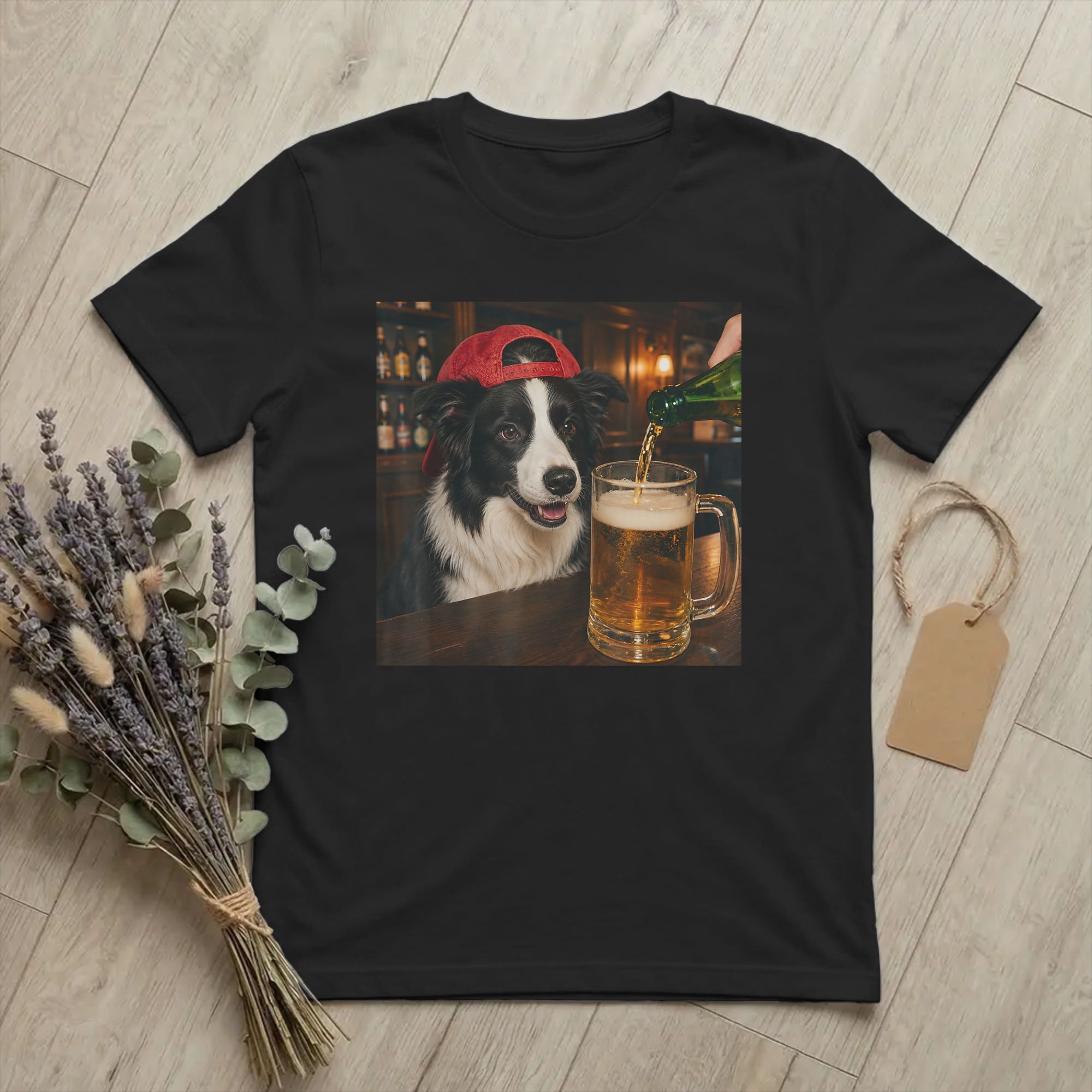 Men Border Collie Drinking Bee - Summer Clothing Ideas avaliação e preço