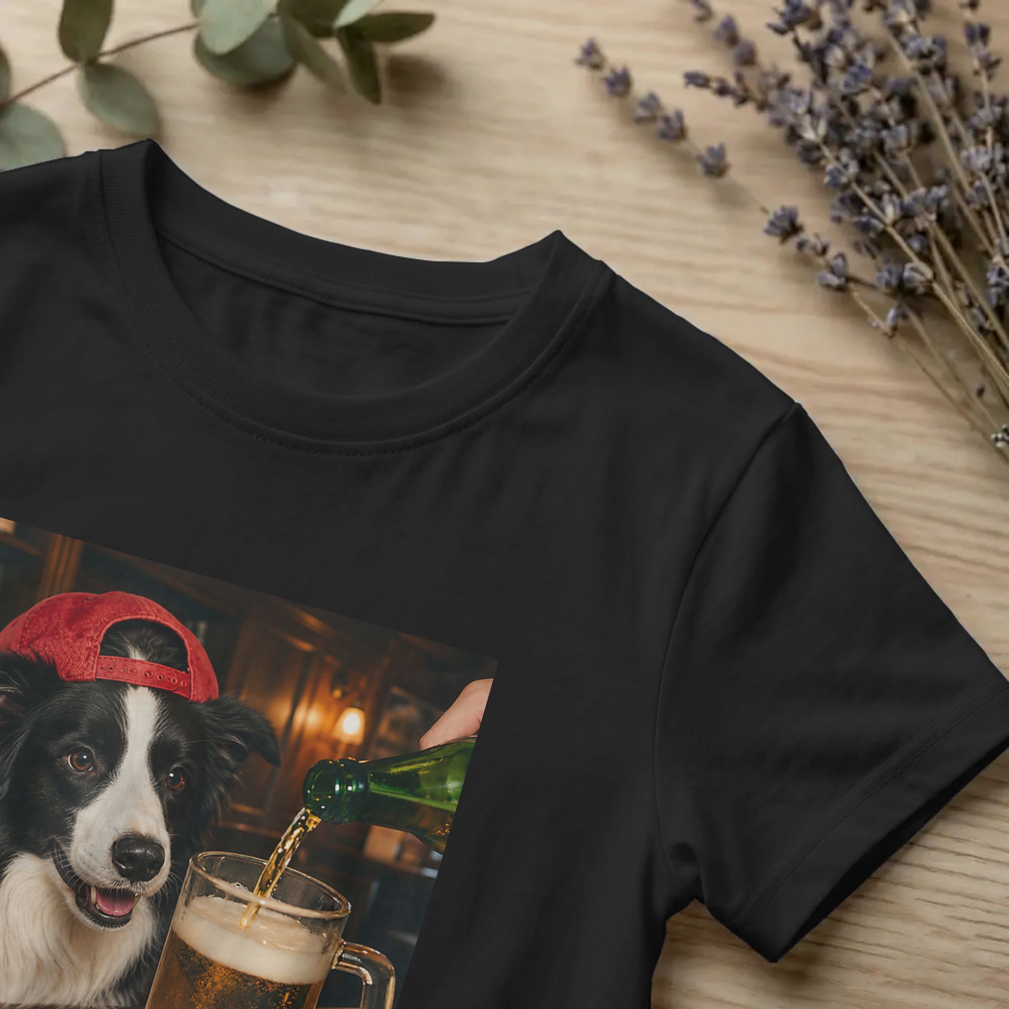 Men Border Collie Drinking Bee - Summer Clothing Ideas avaliação e preço