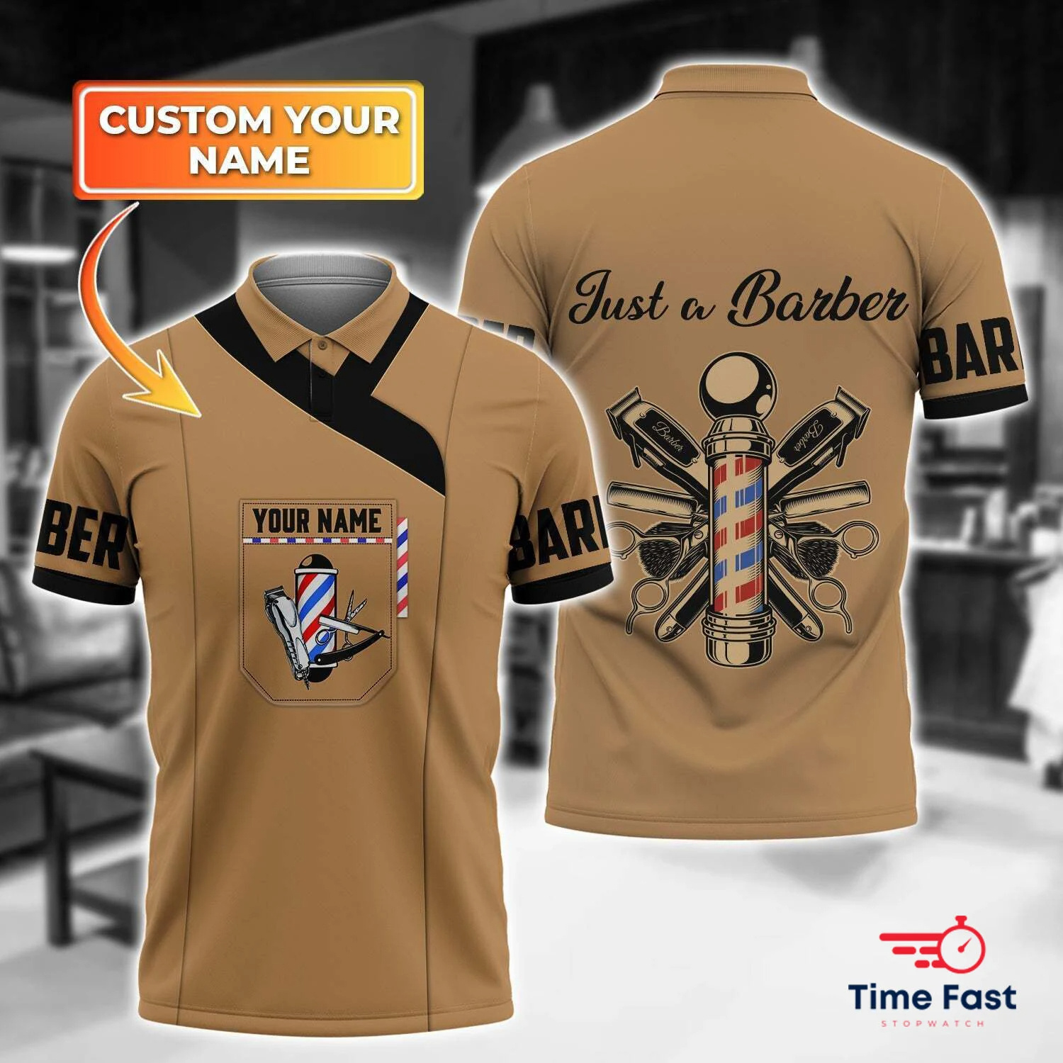 2025 Barber Short Sleeve Polo  - Summer Clothing Name avaliação e preço