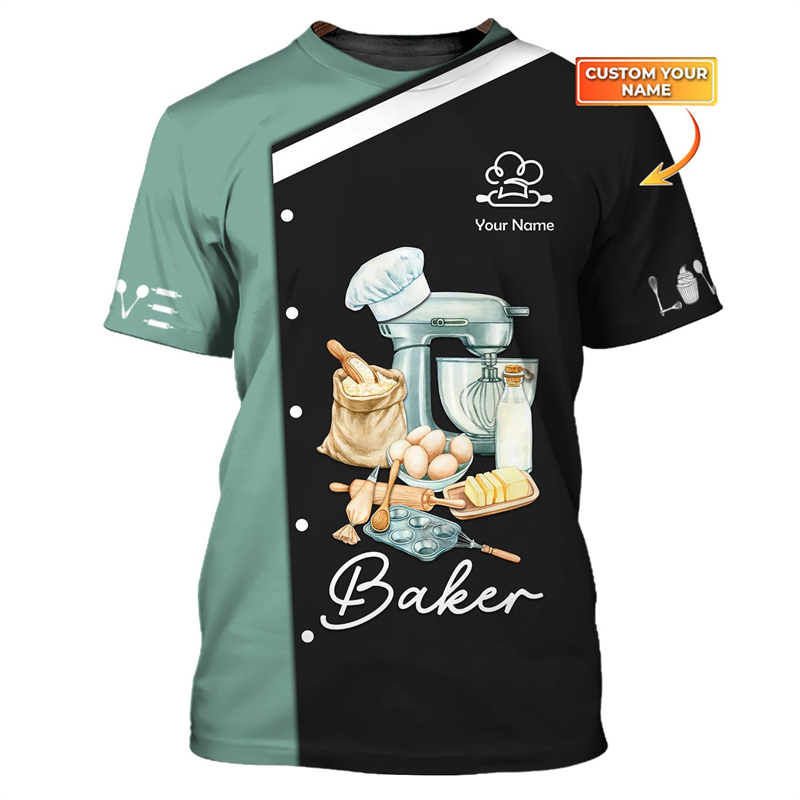 Custom Name Baker Graphic T Sh - Summer Clothing Name avaliação e preço