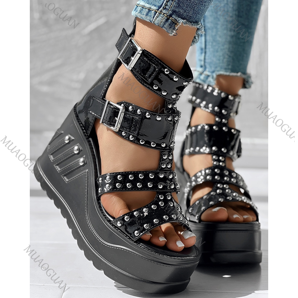 Fashion Women Peep Toe Black S - Summer Closet avaliação e preço
