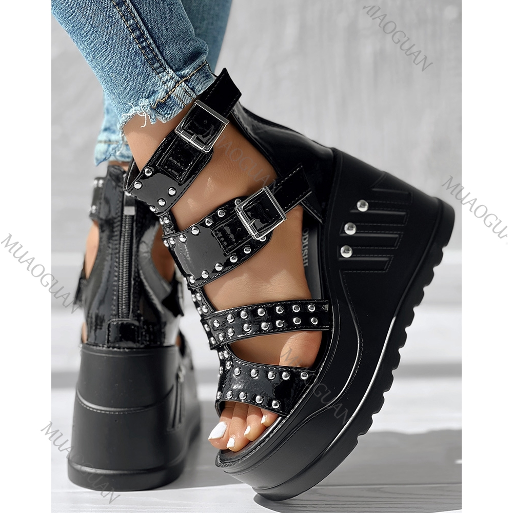 Fashion Women Peep Toe Black S - Summer Closet avaliação e preço