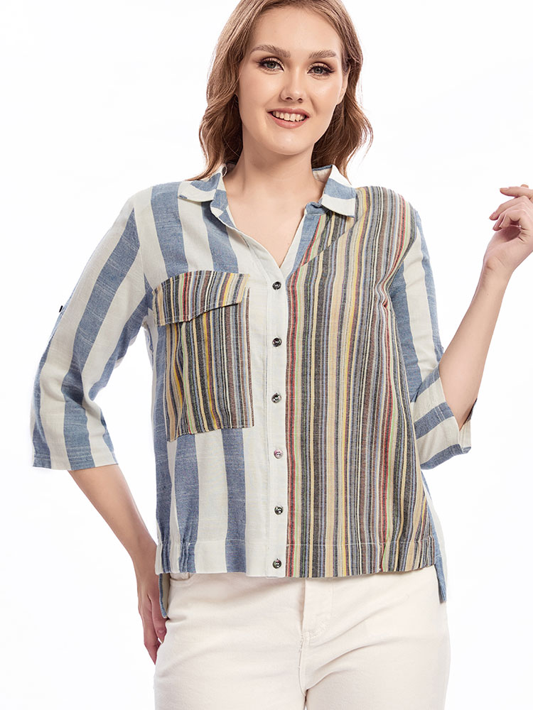 Womens plus size woven lapel s - Summer Clothing Colors avaliação e preço