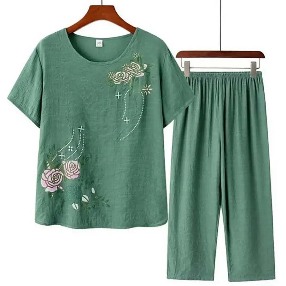 Middle-aged elderly women's sh - Summer Clothing Men Linen avaliação e preço