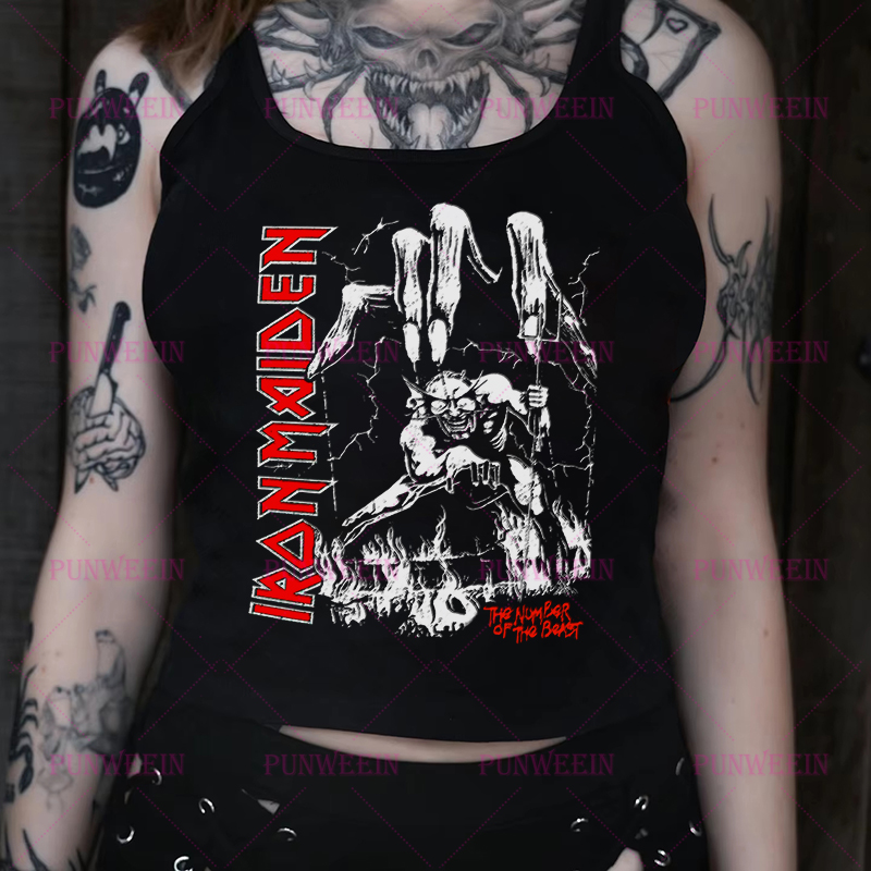 Heavy Metal Crop Top Y2k Grung - Summer Grunge Clothing avaliação e preço