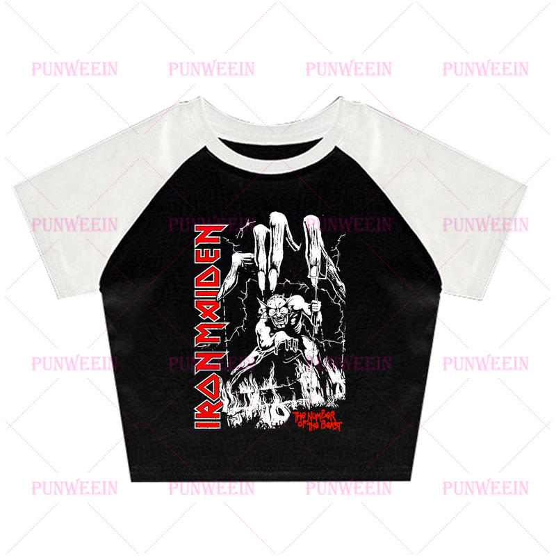 Heavy Metal Crop Top Y2k Grung - Summer Grunge Clothing avaliação e preço
