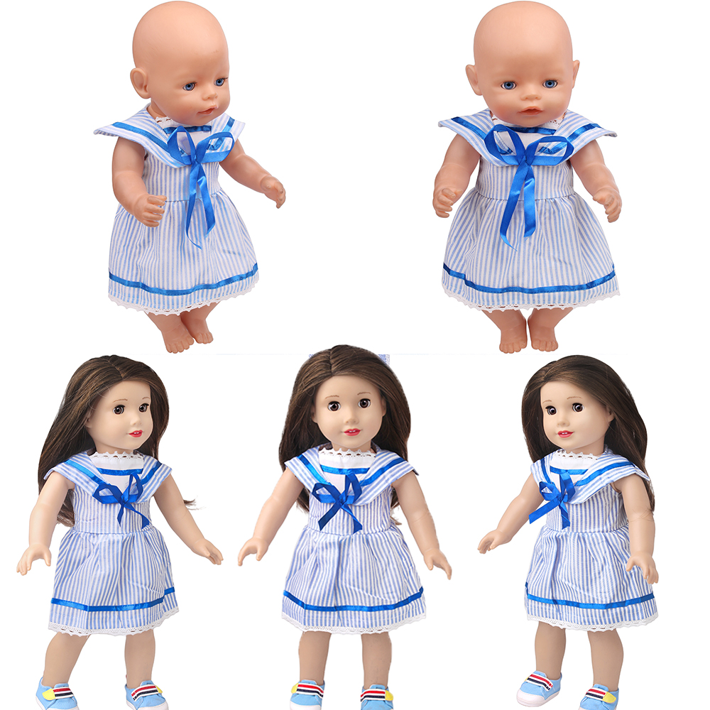 43cm Girl Doll Blue Striped Sa - Summer Away Clothing avaliação e preço