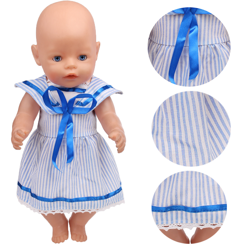 43cm Girl Doll Blue Striped Sa - Summer Away Clothing avaliação e preço