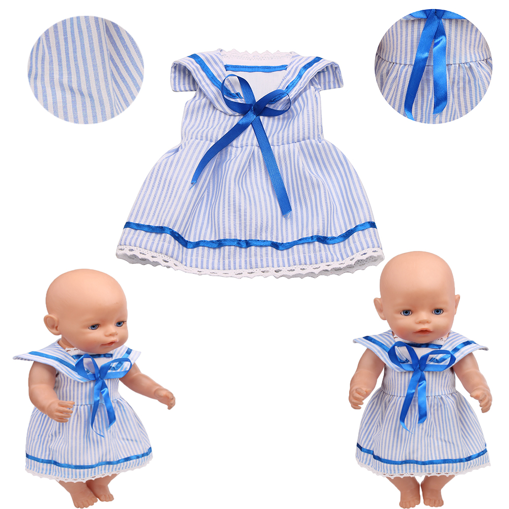 43cm Girl Doll Blue Striped Sa - Summer Away Clothing avaliação e preço