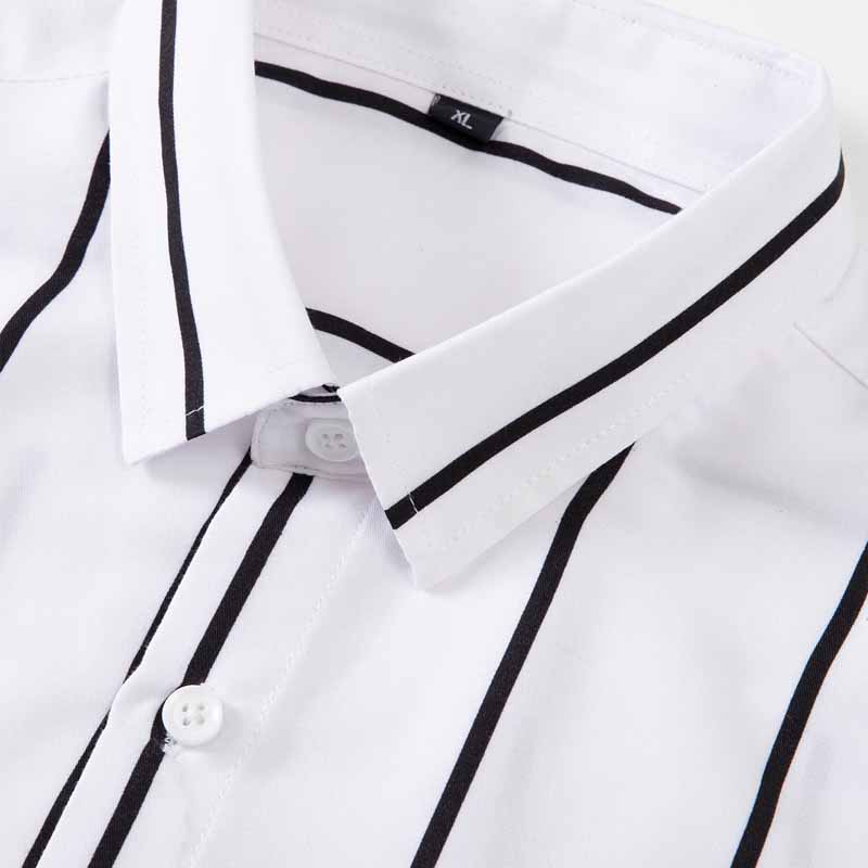 Men's Striped Dress Shirt Long - Summer Clothing Office avaliação e preço