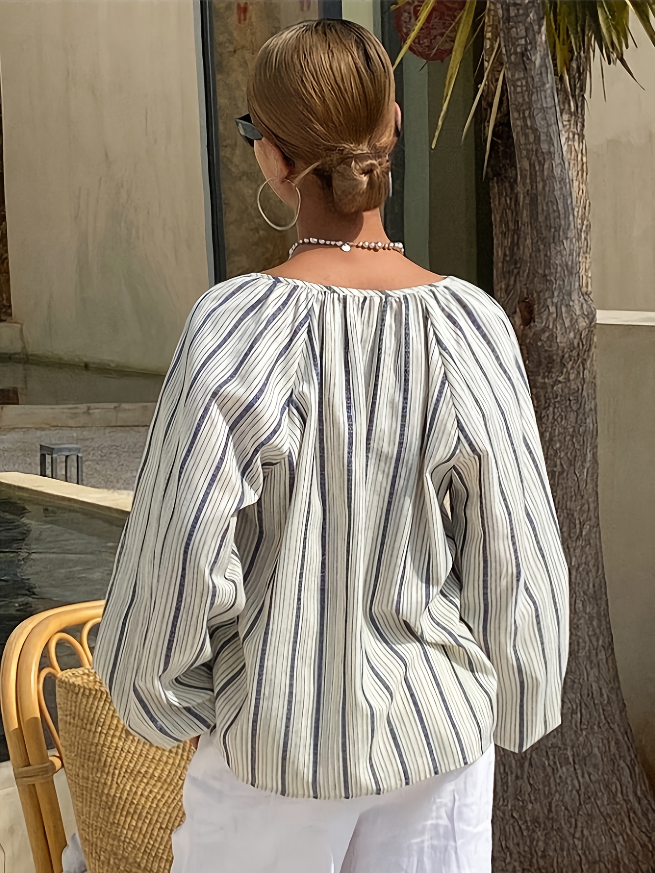 Women's Casual Striped Linen B - Summer Clothing Men Linen avaliação e preço