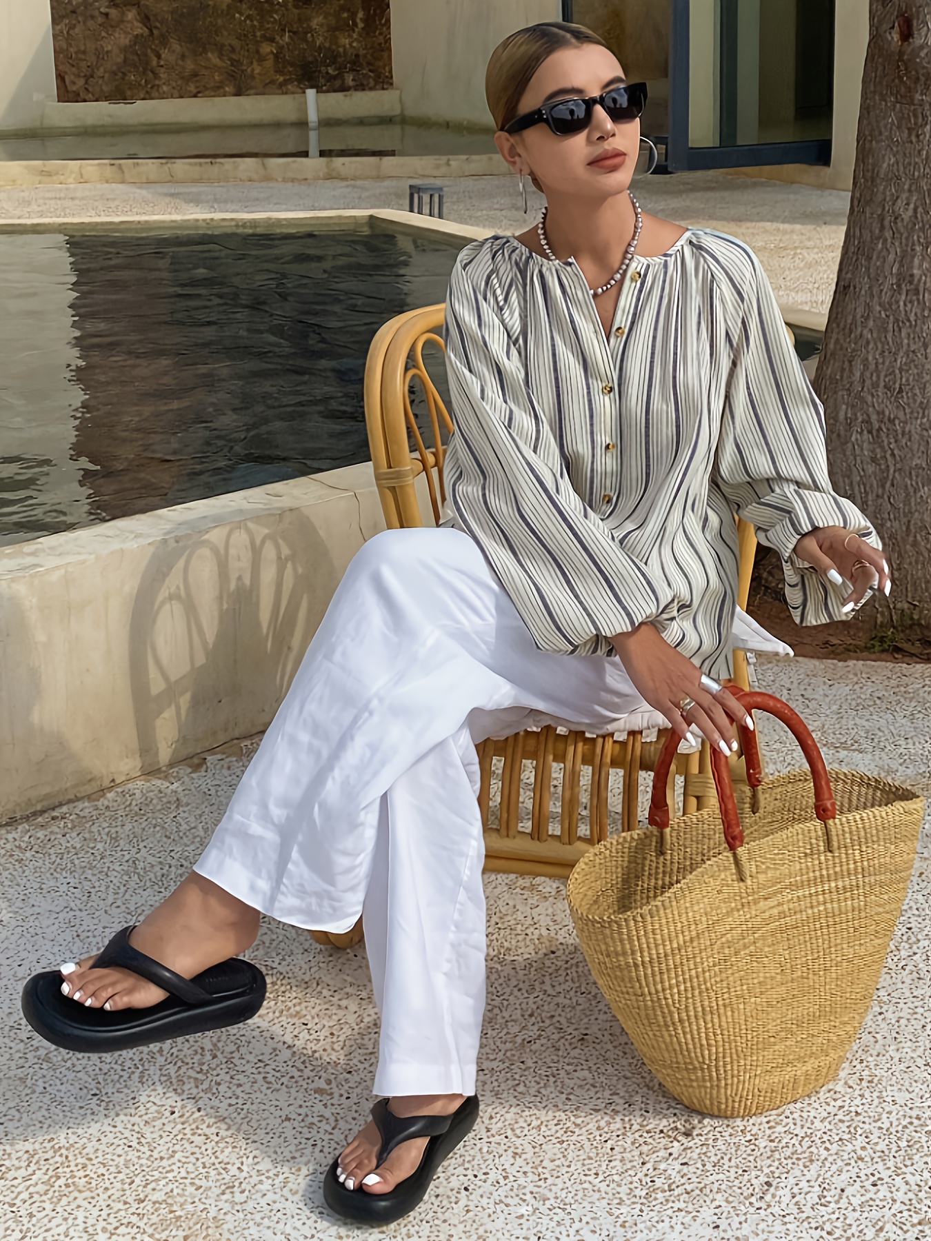 Women's Casual Striped Linen B - Summer Clothing Men Linen avaliação e preço