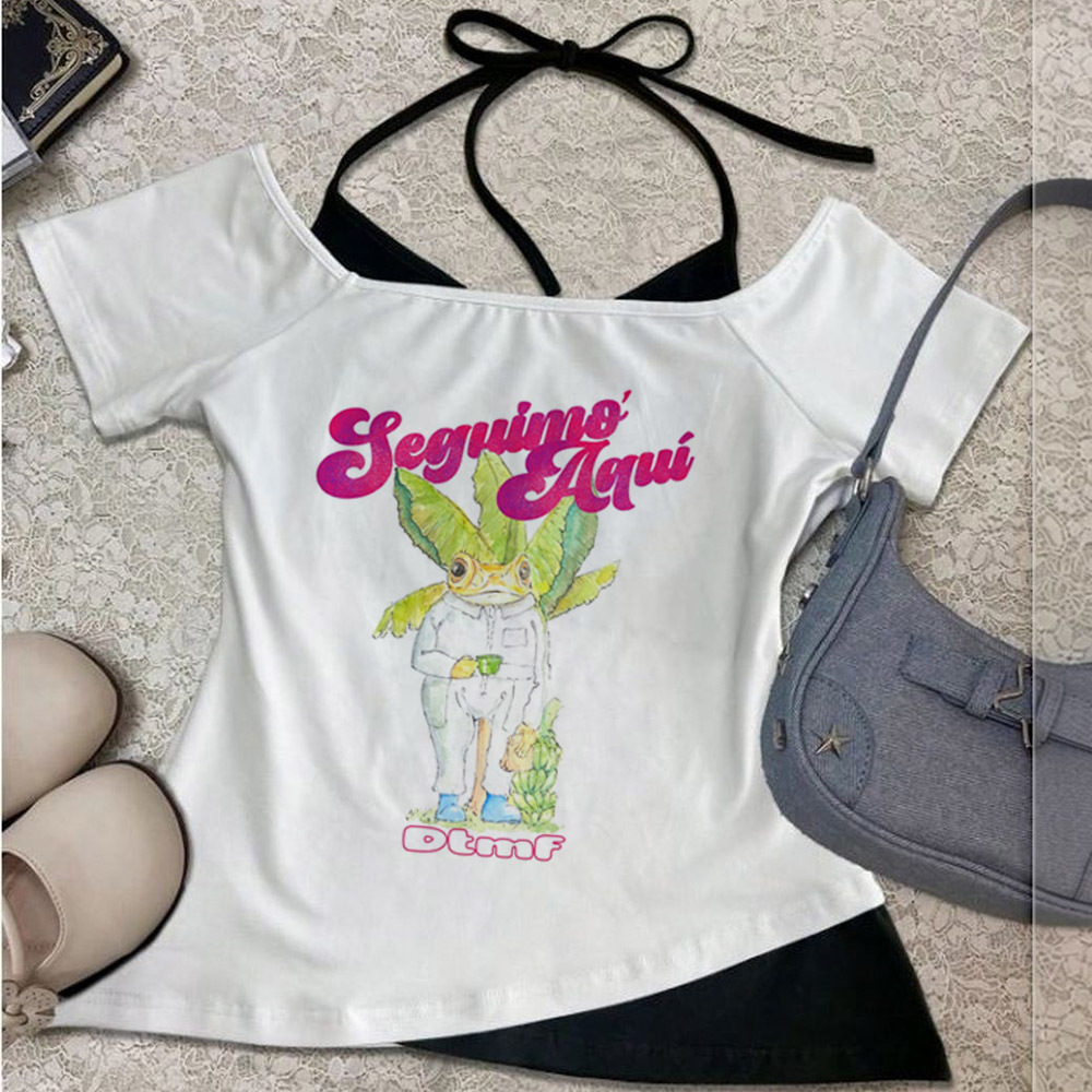 Bad Bunny cropped top female g - Summer Grunge Clothing avaliação e preço