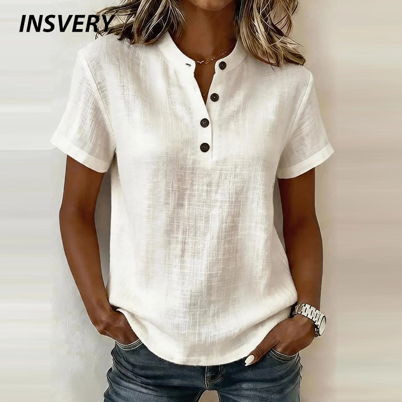 Summer Short Sleeve Basic Blou - Summer Clothing Men Linen avaliação e preço