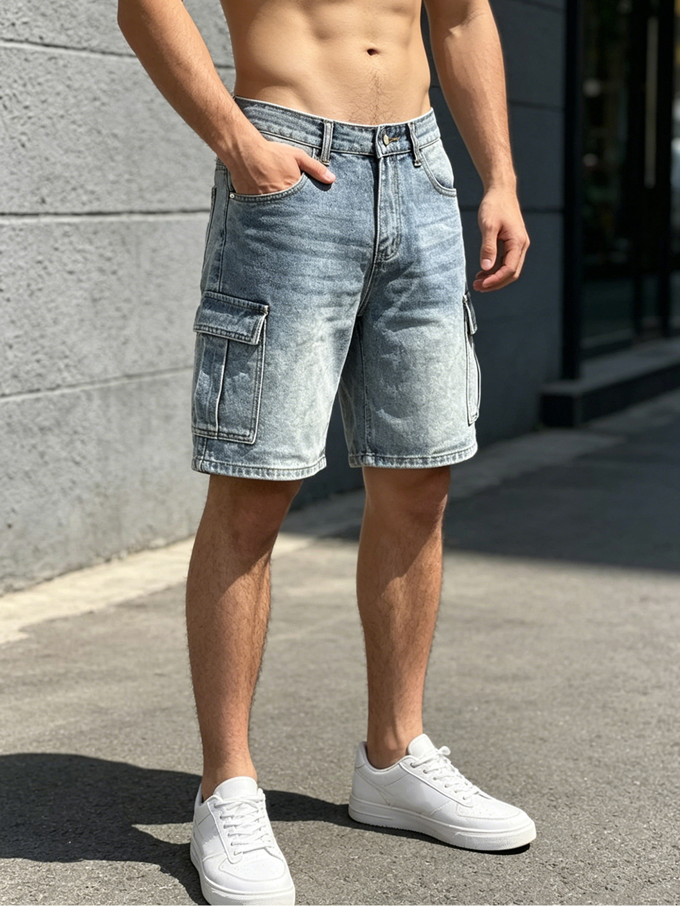 Men Workwear Jeans Denim Pants - Summer Light Clothing avaliação e preço