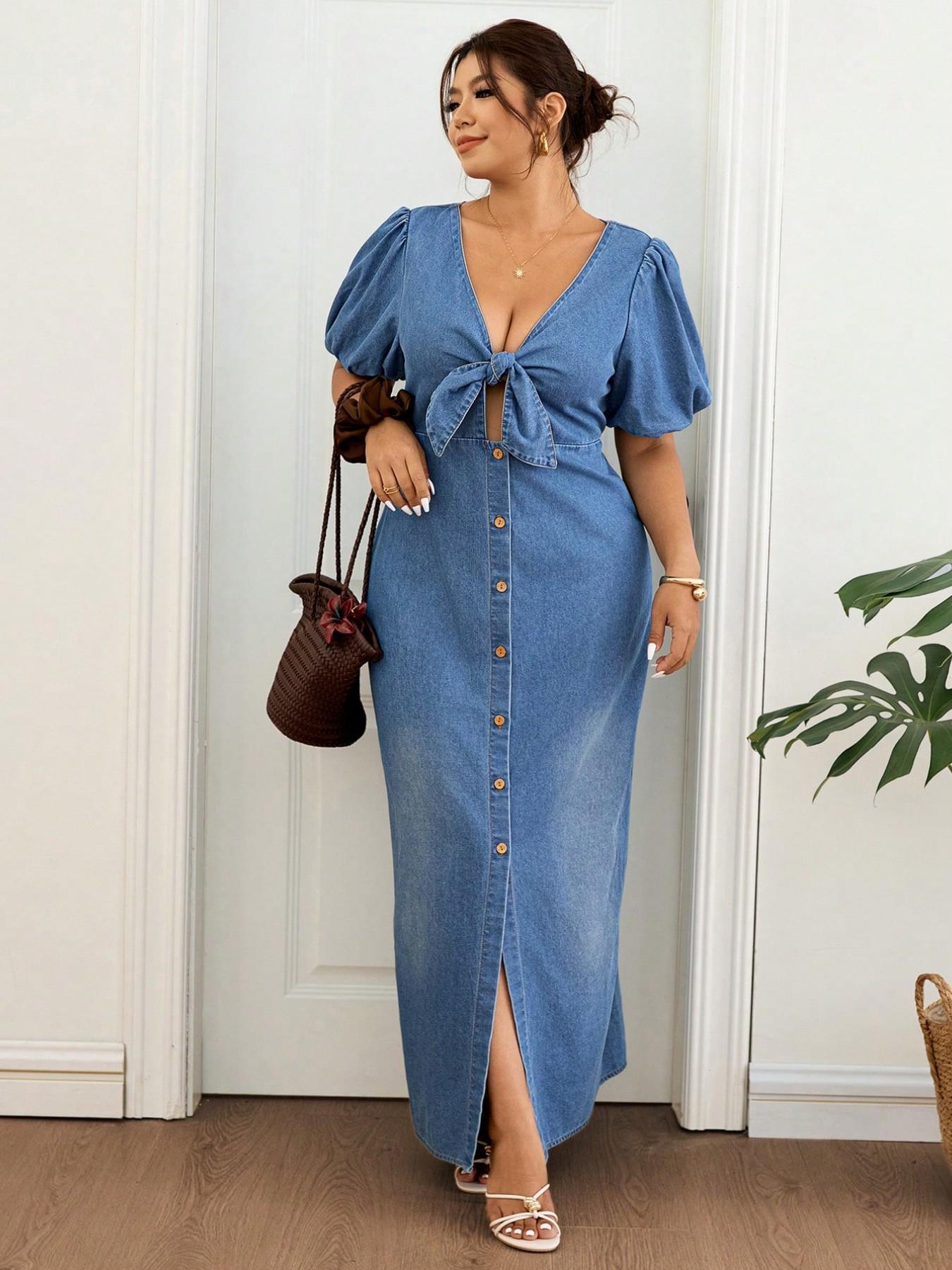 Plus Size Light Wash Long Deni - Summer Light Clothing avaliação e preço