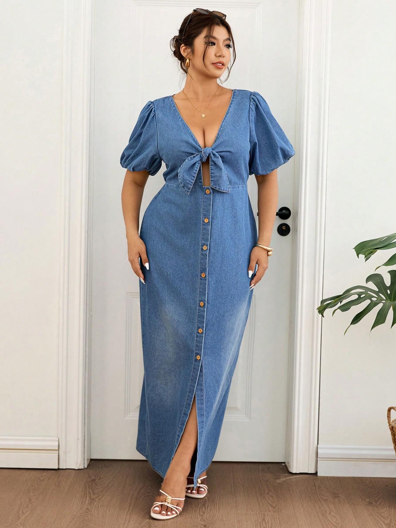 Plus Size Light Wash Long Deni - Summer Light Clothing avaliação e preço