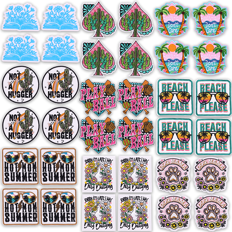 5PCS Play Ball Embroidered Pat - Summer Clothing Pictures avaliação e preço