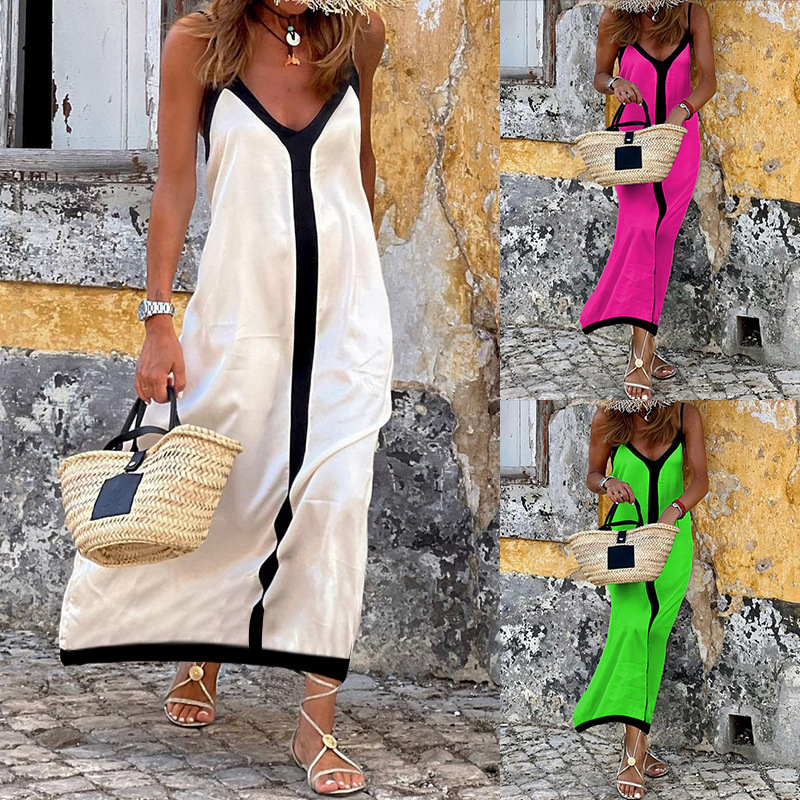 Color Block Maxi Dress Spring  - Summer Evenings Clothing avaliação e preço