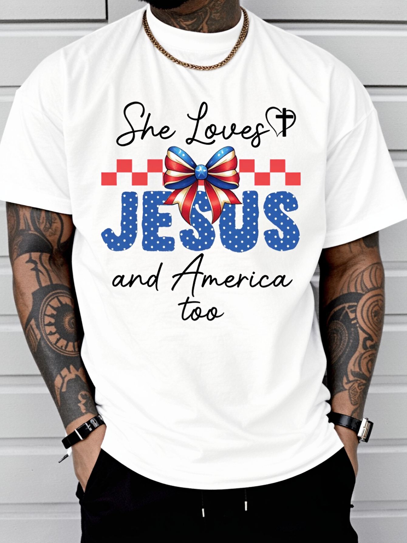 She Loves Jesus & America Too  - Summer Clothing Not Shein avaliação e preço