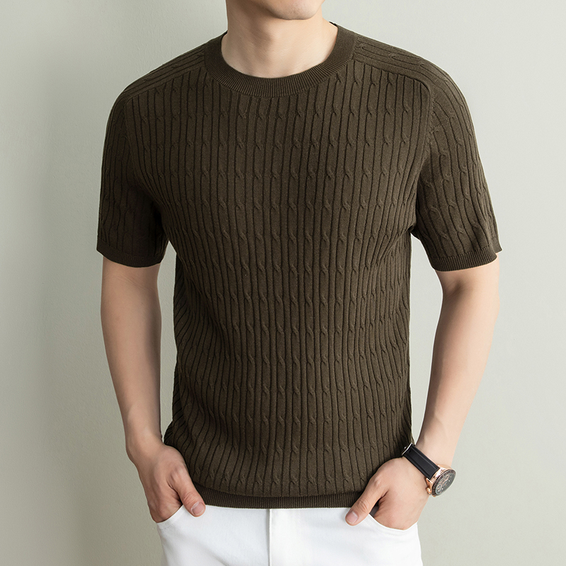 Old Money Wind Short Sleeve T- - Summer Clothing Men Linen avaliação e preço