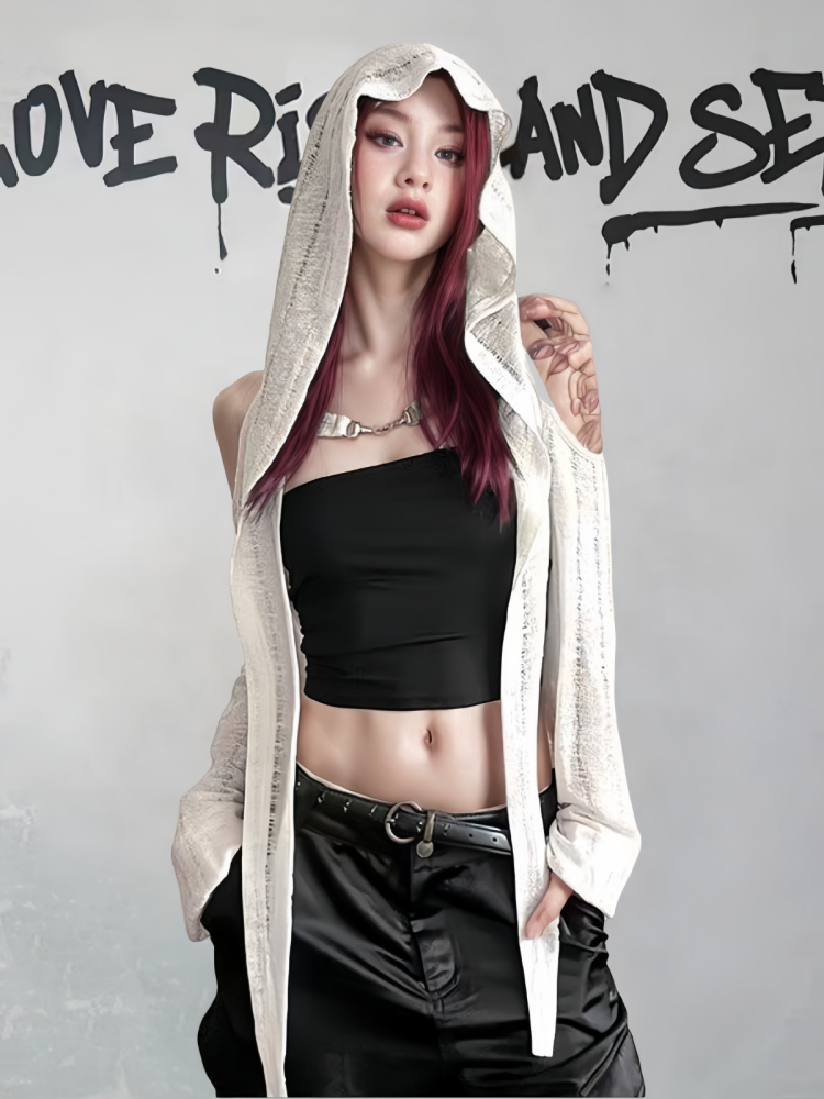 Long Sleeved Off Shoulder T-sh - Summer Grunge Clothing avaliação e preço