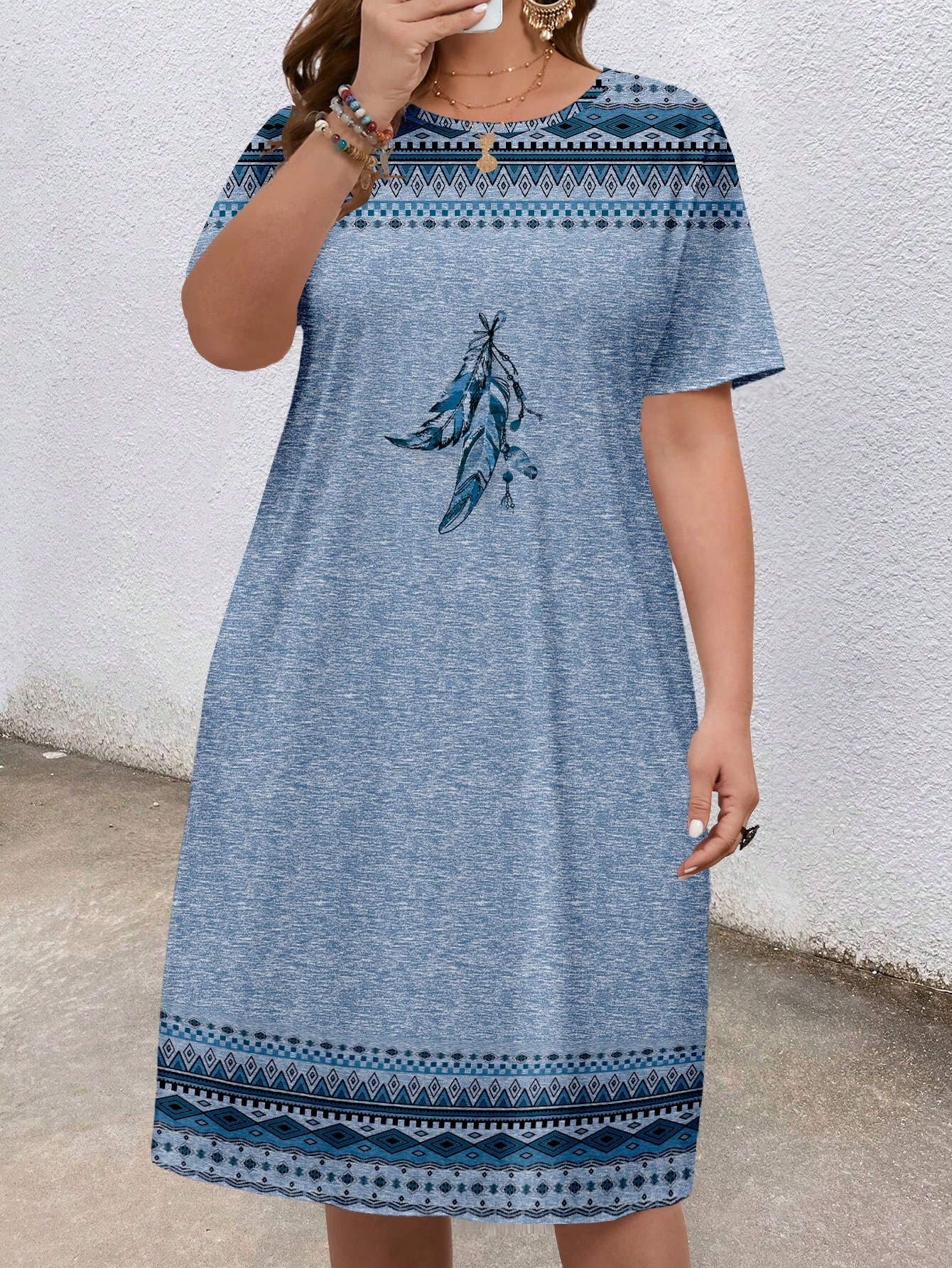 Feather Pattern Print Women T- - Quality Summer Clothing avaliação e preço