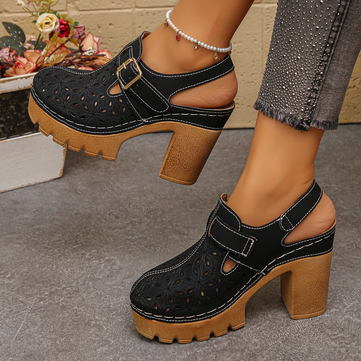 Large Size Women's Thick Heel  - Summer Closet avaliação e preço