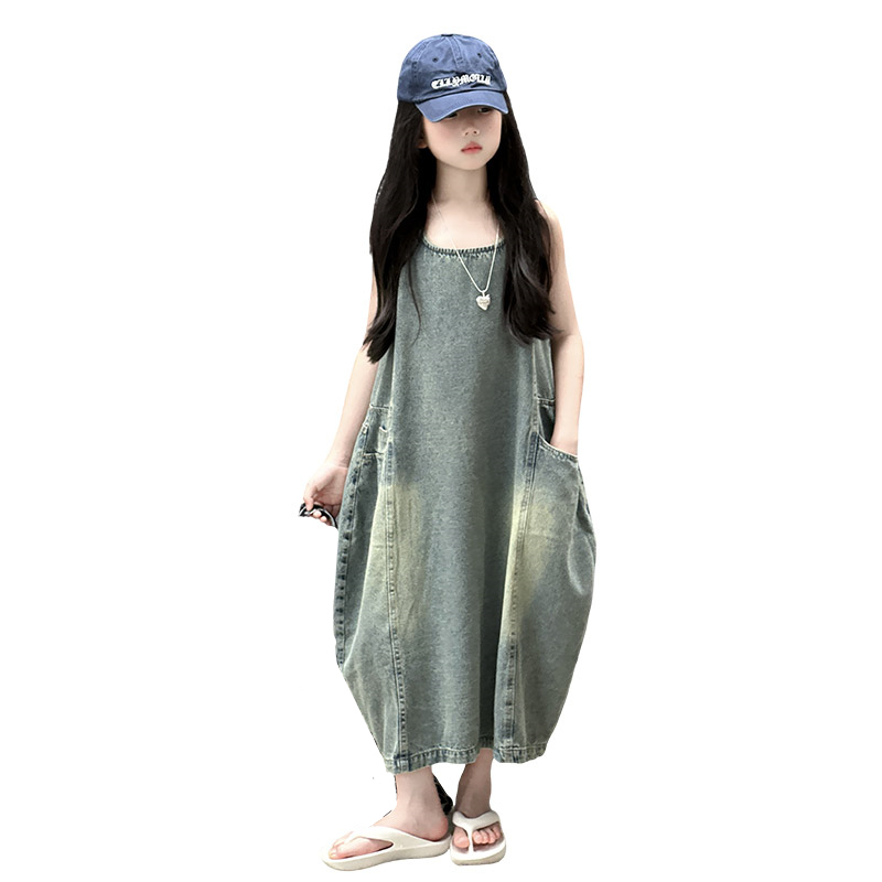 Vintage Blue Children Girls Hi - Quality Summer Clothing avaliação e preço
