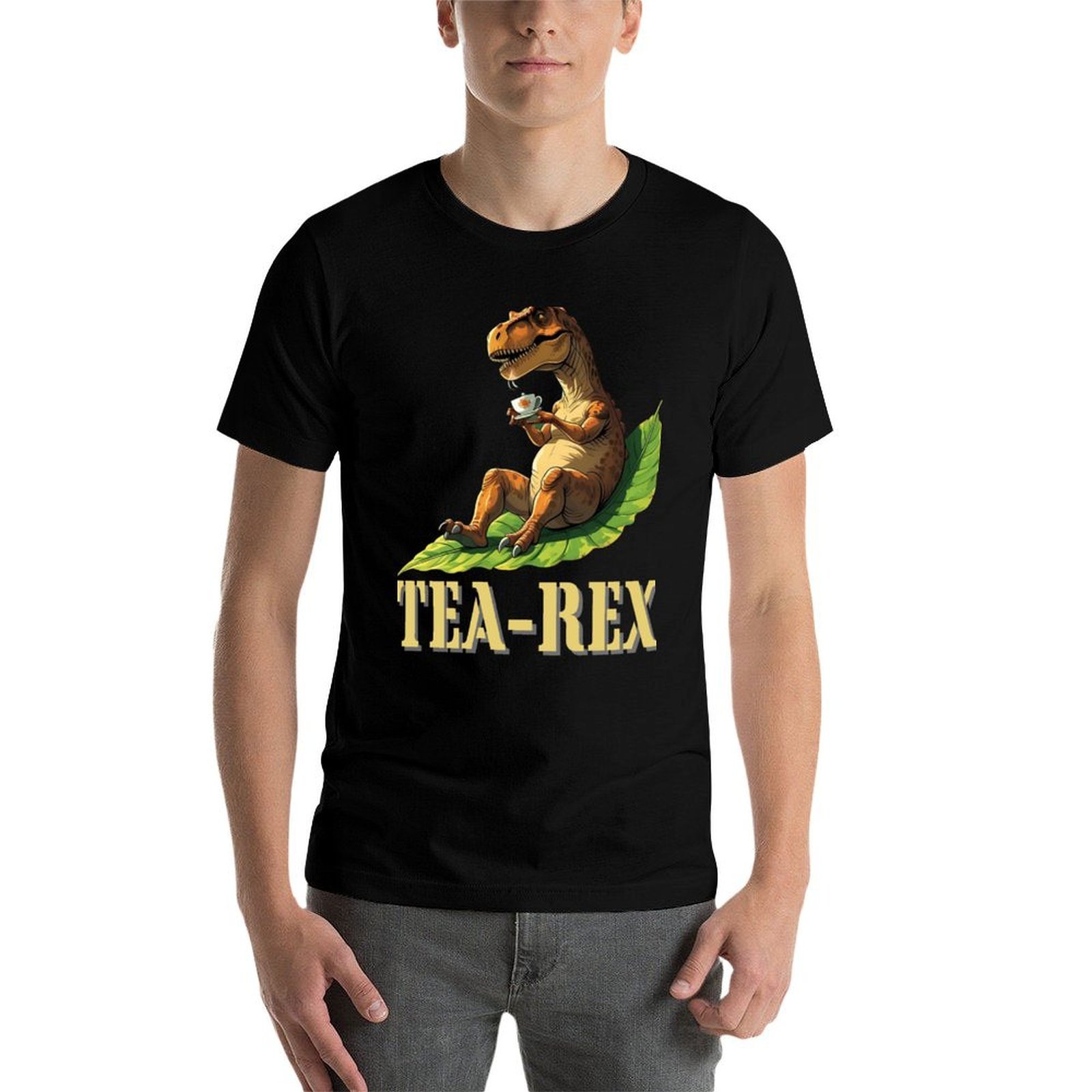 Tea Rex T-Shirt Clothing anime - Summer Clothing Essentials Men avaliação e preço