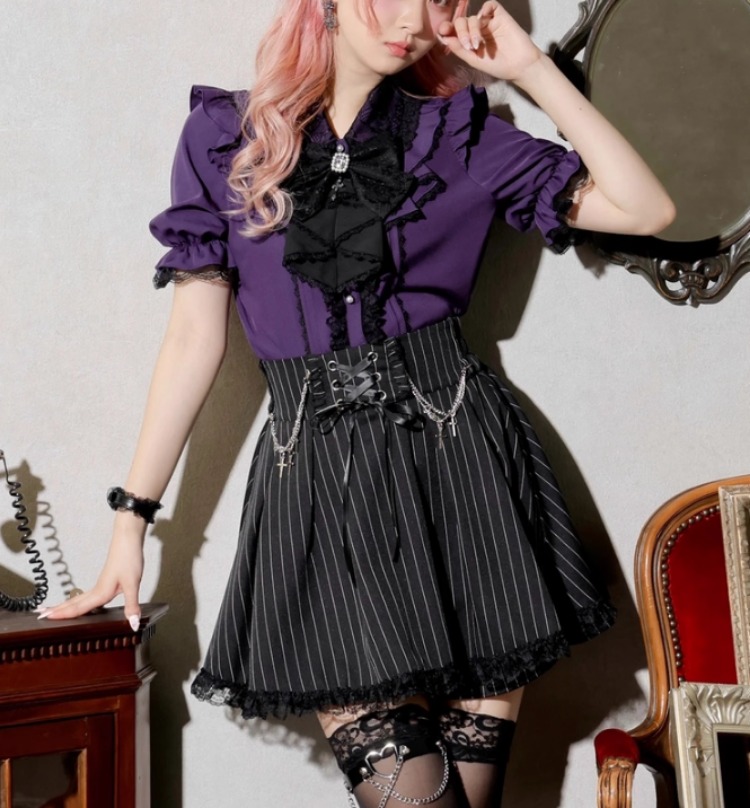 Y2K Lace Ruffle Blouse Women J - Summer Grunge Clothing avaliação e preço