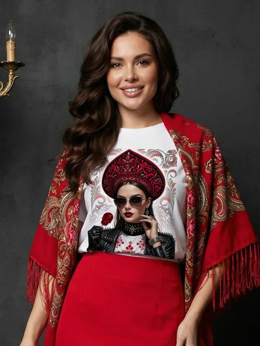 Vintage Russian Portrait Print - Summer Evenings Clothing avaliação e preço