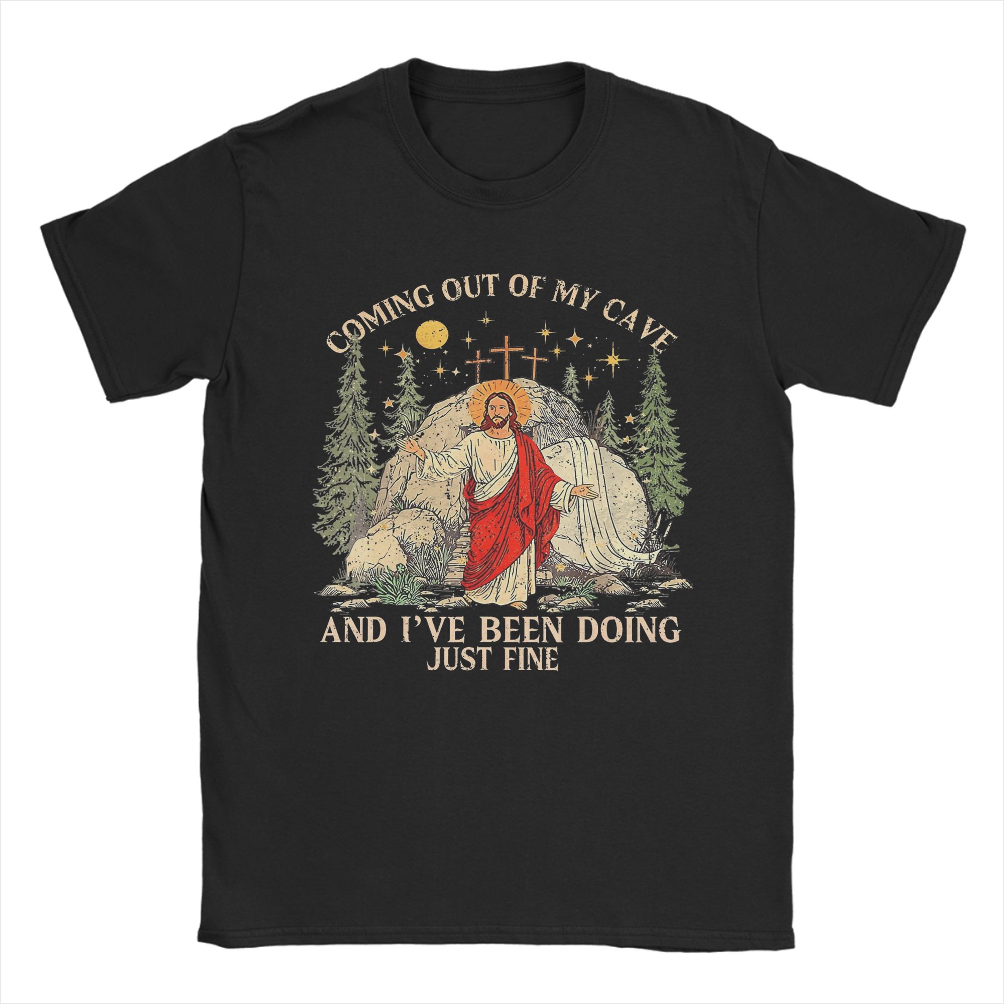 Jesus Coming Out Of My Cave T  - Summer Clothing Ideas avaliação e preço