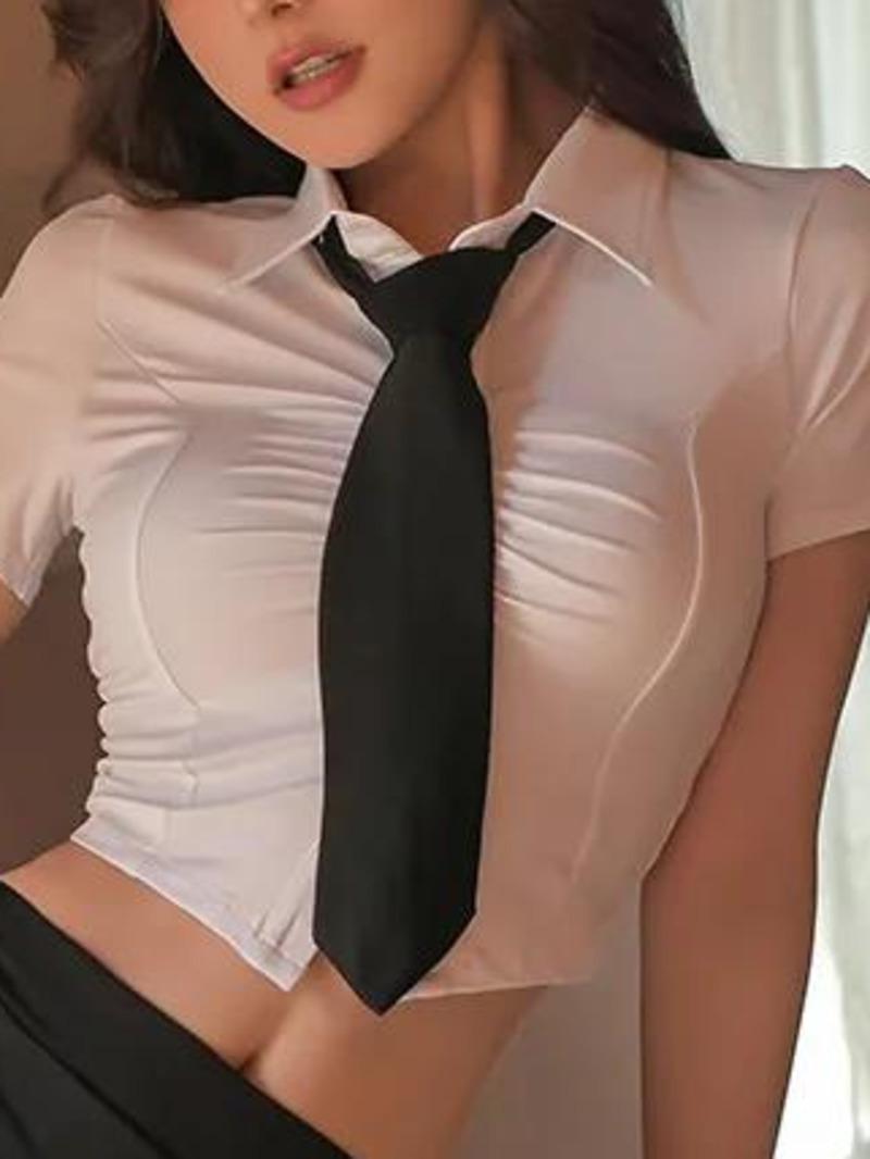 New Sexy Secretary Teacher Whi - Summer Clothing Wraps avaliação e preço
