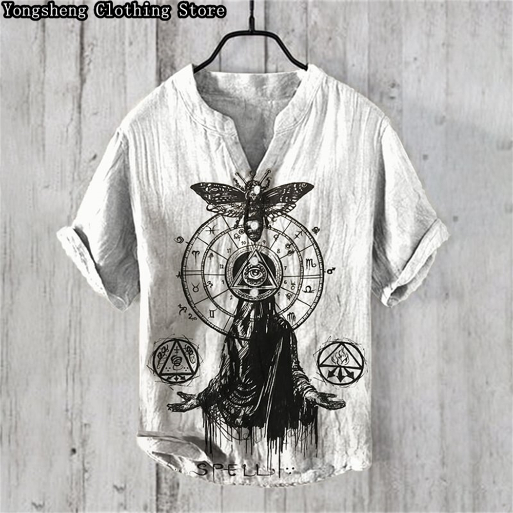 Summer men's short-sleeved POL - Summer Clothing Men Linen avaliação e preço