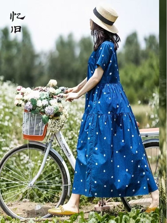 Blue Pure Cotton Floral Print  - Summer Clothing Label avaliação e preço