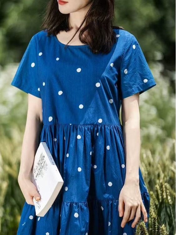 Blue Pure Cotton Floral Print  - Summer Clothing Label avaliação e preço