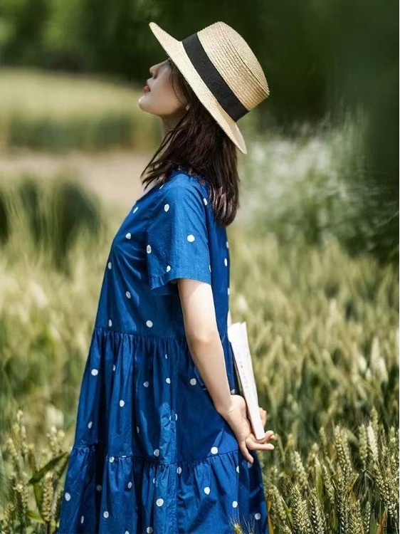 Blue Pure Cotton Floral Print  - Summer Clothing Label avaliação e preço